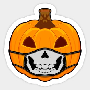 Pumpkin Halloween with skull mask Sticker